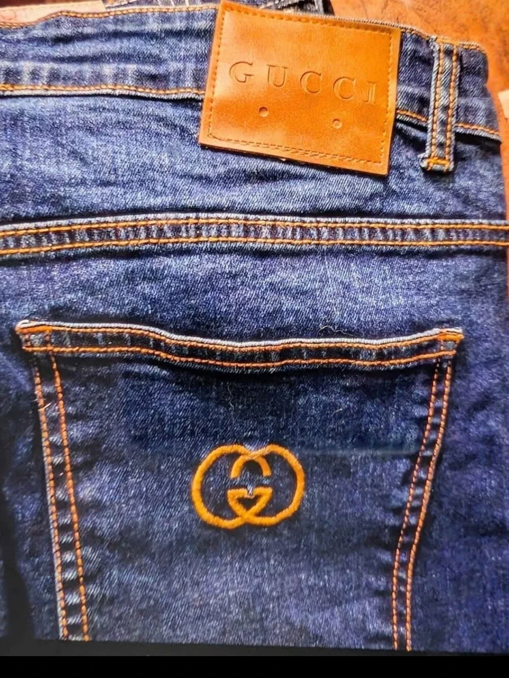 GUCCI Men’s Embroidered Distressed Jeans – Size 36 – Alessandro Michele – NEW